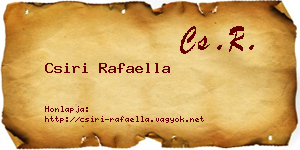 Csiri Rafaella névjegykártya